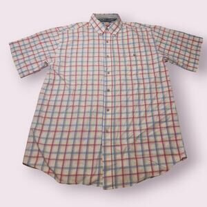 Wrangler George Strait Men’s XL White Check Short Sleeve Shirt GUC No Tag